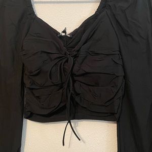Black long sleeve with lace up front